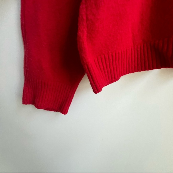 J.Crew XXL Relaxed V-Neck Sweater Supersoft Yarn Candy Apple Merino Alpaca - Picture 9 of 12